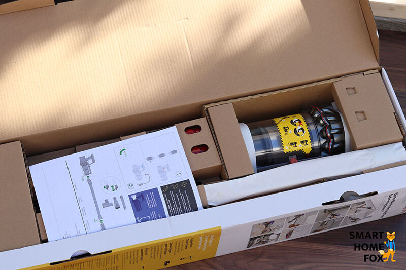 Die Verpackung der Dyson Akkustaubsauger